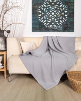 Premium Mousseline Sprei – 100% Katoen – Extra Zachte Katoenen Deken als Knuffeldeken, Bedsprei – Warme Woondeken in verschillende maten (Grijs) - LAYNENBURG