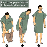 Microvezel badstof surfponcho voor volwassenen (uniseks) – badponcho/badjas voor sauna, dames en heren –  Groen Kato Tirrinia