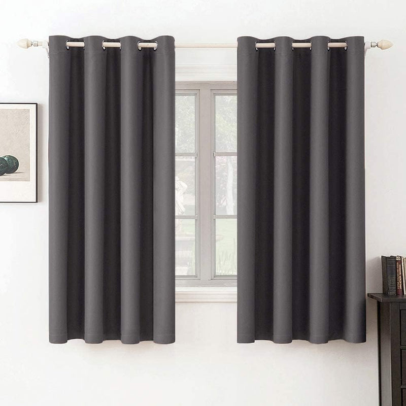 Set van 2 Grijze gordijnen met Ringen voor woon- en slaapkamer - Diverse maten MIULEE