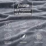 Microvezel badstof surfponcho voor volwassenen (uniseks) – badponcho/badjas voor sauna, dames en heren –  Grijs Kato Tirrinia