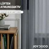 Set van 2 Transparante gordijnen met ogen voor woon- en slaapkamer - Diverse maten Grijs Joydeco