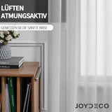 Set van 2 Transparante gordijnen met ogen voor woon- en slaapkamer - Diverse maten Wit Joydeco