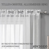 Set van 2 Transparante gordijnen met ogen voor woon- en slaapkamer - Diverse maten Wit Joydeco