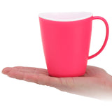 6 x Koffiebekers met Handvat - Set van Herbruikbare Plastic Drinkbekers in diverse kleuren&nbsp; - 350 ml - Groen/Geel/Roze) - com-four®