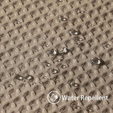 Wafeldouchegordijn met metalen ringen - textiel badgordijn, waterdicht douchegordijn - khaki - VANZAVANZU