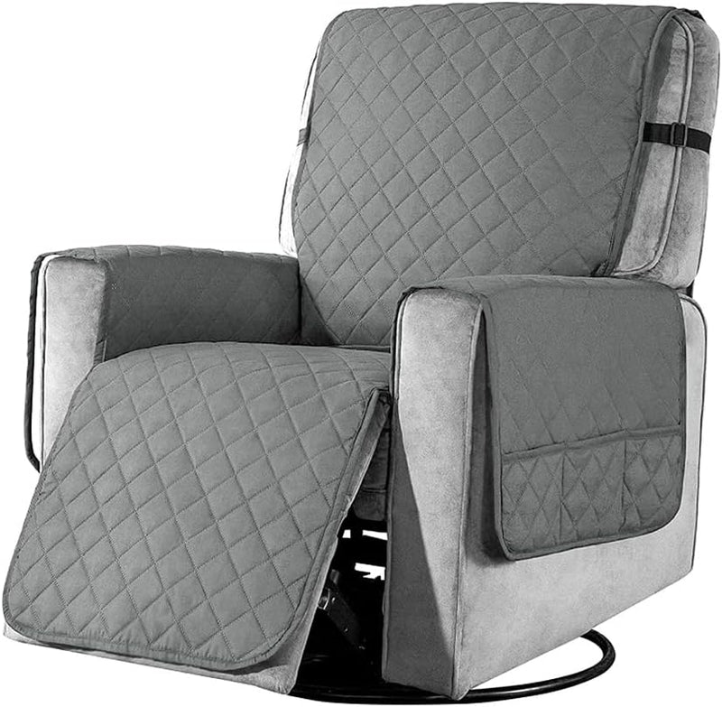 Fauteuilbeschermer Armstoelbeschermer met zakken, 1 Zits - Lichtgrijs - YancLife