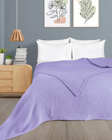 Premium Mousseline Sprei – 100% Katoen – Extra Zachte Katoenen Deken als Knuffeldeken, Bedsprei – Warme Woondeken in verschillende maten (Paars) - LAYNENBURG