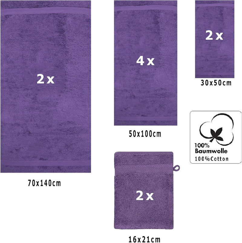 10-delige Premium Handdoekenset - Lila Betz
