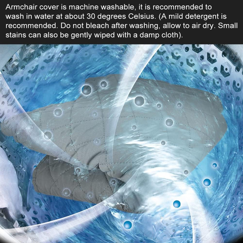 Fauteuilbeschermer Armstoelbeschermer met zakken, 1 Zits - Lichtgrijs - YancLife