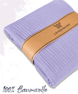Premium Mousseline Sprei – 100% Katoen – Extra Zachte Katoenen Deken als Knuffeldeken, Bedsprei – Warme Woondeken in verschillende maten (Paars) - LAYNENBURG