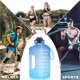 Sportwaterfles met drinktijden en rietje 3,78L/2,2L - Lichtblauw - ETDW