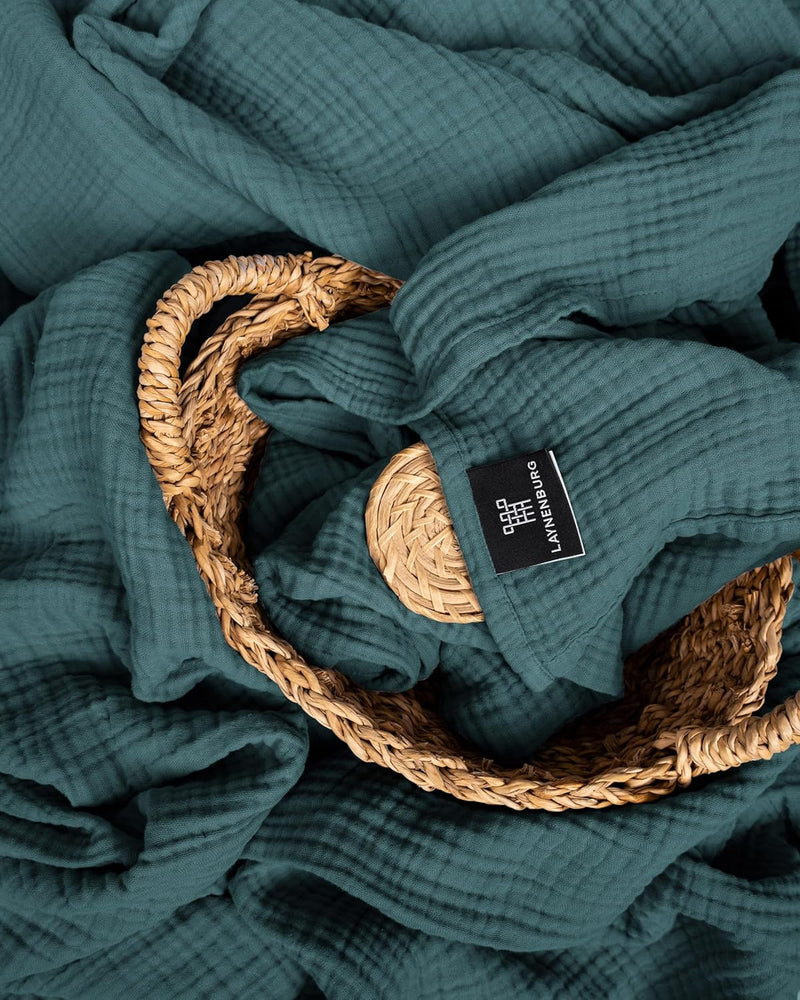 Premium Mousseline Sprei – 100% Katoen – Extra Zachte Katoenen Deken als Knuffeldeken, Bedsprei – Warme Woondeken in verschillende maten (Mirage) - LAYNENBURG