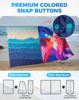 KingCamp Waterdichte lichtgewicht campingdeken - opvouwbare reisdeken voor outdoor, 199 x 145 - Misty