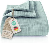 Premium Mousseline Sprei – 100% Katoen – Extra Zachte Katoenen Deken als Knuffeldeken, Bedsprei – Warme Woondeken in verschillende maten (Mint) - LAYNENBURG