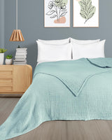 Premium Mousseline Sprei – 100% Katoen – Extra Zachte Katoenen Deken als Knuffeldeken, Bedsprei – Warme Woondeken in verschillende maten (Mint) - LAYNENBURG