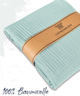 Premium Mousseline Sprei – 100% Katoen – Extra Zachte Katoenen Deken als Knuffeldeken, Bedsprei – Warme Woondeken in verschillende maten (Mint) - LAYNENBURG