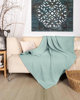 Premium Mousseline Sprei – 100% Katoen – Extra Zachte Katoenen Deken als Knuffeldeken, Bedsprei – Warme Woondeken in verschillende maten (Mint) - LAYNENBURG