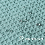 Wafeldouchegordijn met metalen ringen - textiel badgordijn, waterdicht douchegordijn - mint - VANZAVANZU