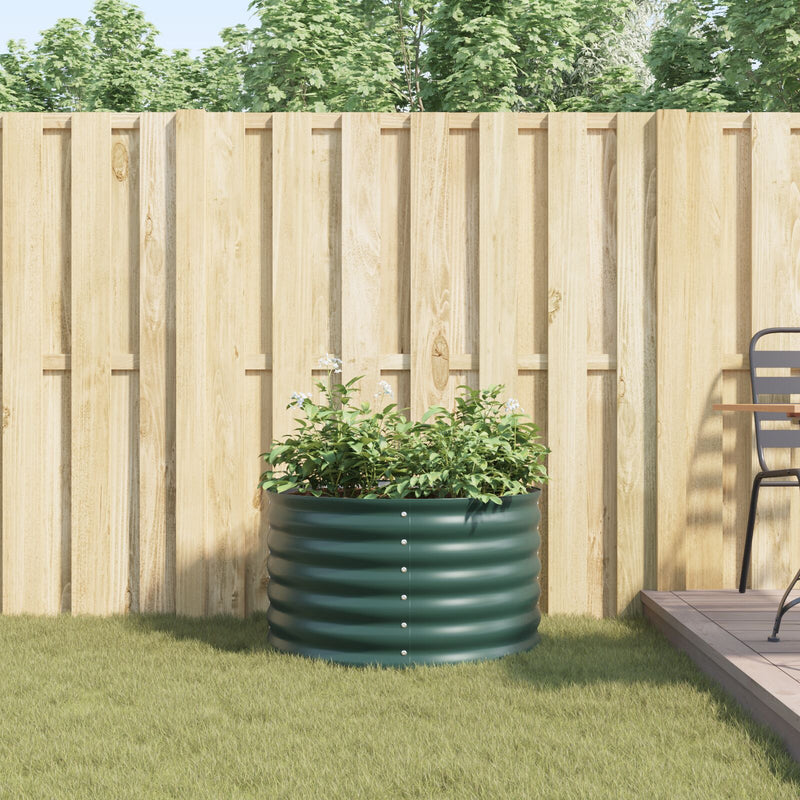 Tuin Verhoogde Bloembak Groen 80X80X44 Cm Gegalvaniseerd Staal