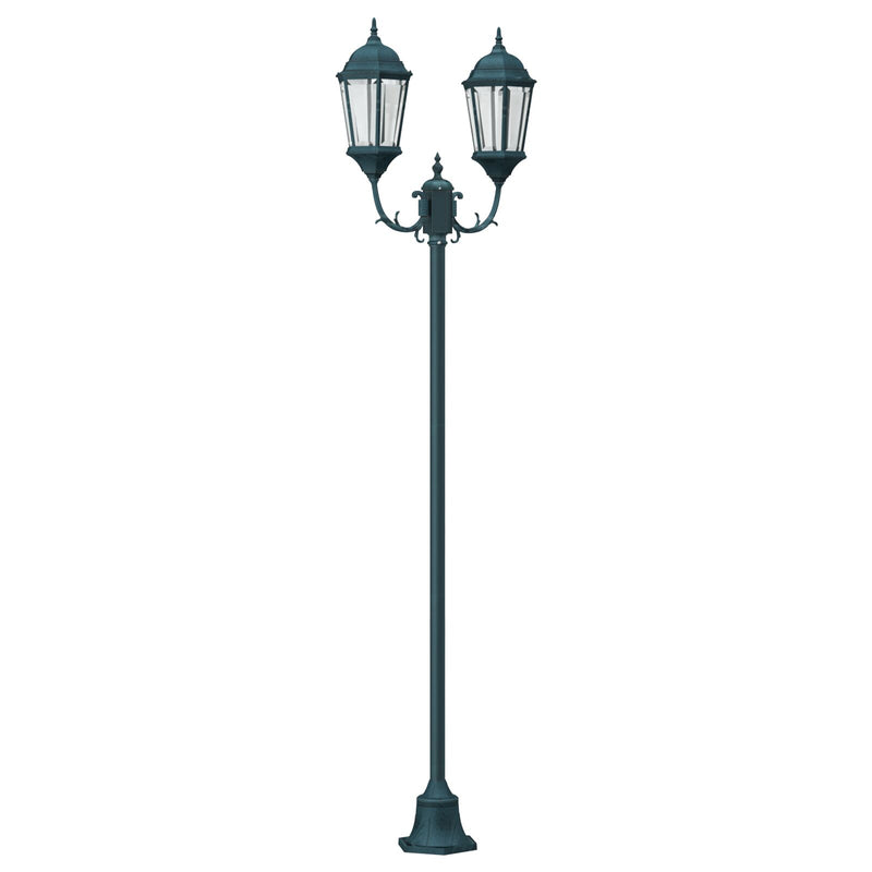 Tuinlampenpaal 3-Lamp E27 Groen 220 Cm Aluminium