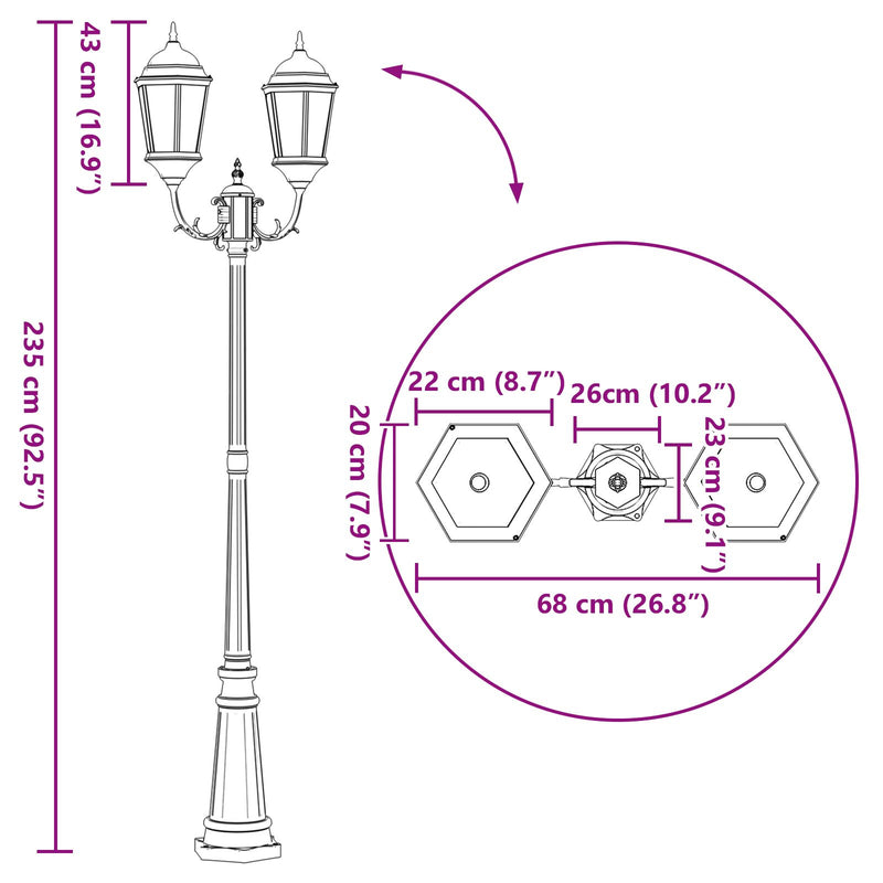 Tuinlamp Wit Aluminium 68 X 20 X 235 Cm Duurzaam Tuinlamp