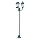 Tuinlampenpaal 3-Lamp E27 Groen 220 Cm Aluminium