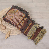 Dubbelzijdige Boho katoenen deken, ademend en zacht sprei, 4-laagse mousseline deken voor alle seizoenen - katoenen deken met franjes - Bruine Olifant in diverse maten