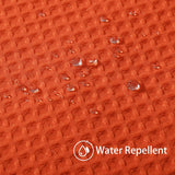 Wafeldouchegordijn met metalen ringen - textiel badgordijn, waterdicht douchegordijn - oranje - VANZAVANZU