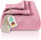 Premium Mousseline Sprei – 100% Katoen – Extra Zachte Katoenen Deken als Knuffeldeken, Bedsprei – Warme Woondeken in verschillende maten (Roze) - LAYNENBURG