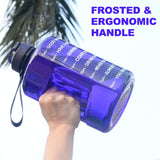 Sportwaterfles met drinktijden en rietje 3,78L/2,2L - Paars - ETDW