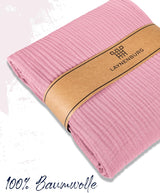 Premium Mousseline Sprei – 100% Katoen – Extra Zachte Katoenen Deken als Knuffeldeken, Bedsprei – Warme Woondeken in verschillende maten (Roze) - LAYNENBURG