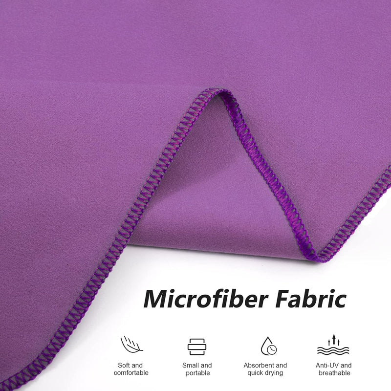 Surfponcho Omkleedhulp Strand voor Dames, Heren, Volwassenen en Tieners – Ultralichte en Sneldrogende Badponcho / Handdoekponcho van Microvezel –  (Paars) - MOKANI