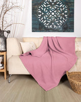 Premium Mousseline Sprei – 100% Katoen – Extra Zachte Katoenen Deken als Knuffeldeken, Bedsprei – Warme Woondeken in verschillende maten (Roze) - LAYNENBURG