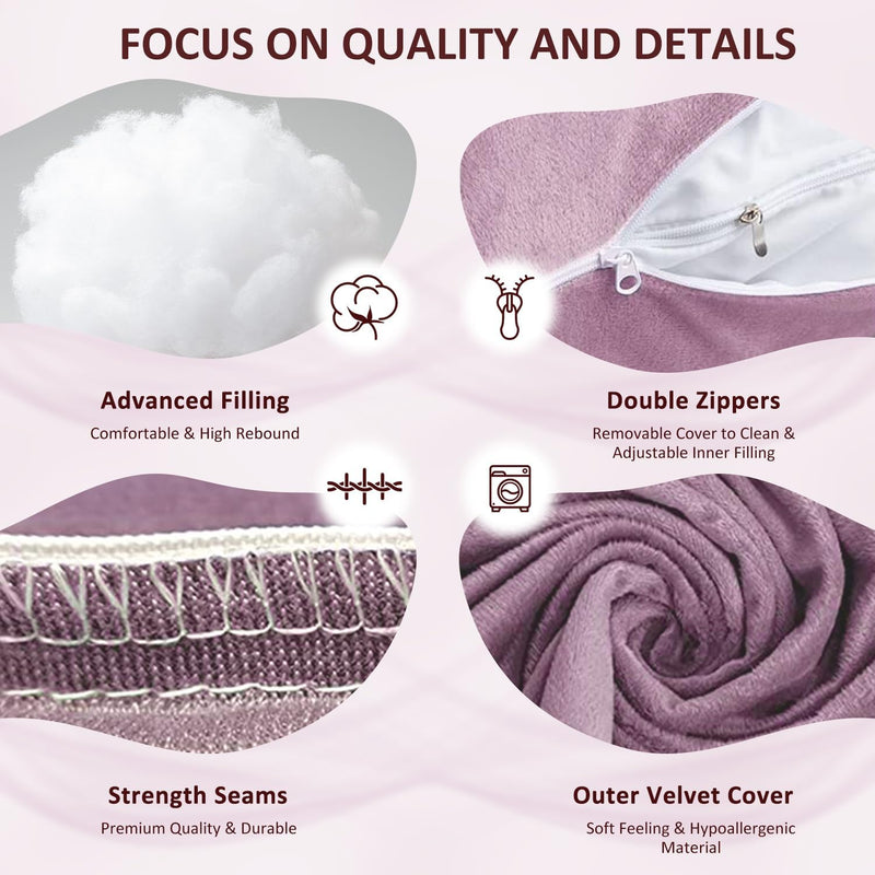 Zwangerschapskussen in U-vorm – zijslaperkussen met hoes – voedingskussen en volledig lichaamskussen 140 x 70 cm - Paars Chilling Home
