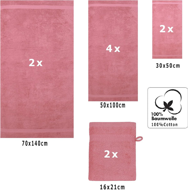 10-delige Premium Handdoekenset - Roze Betz