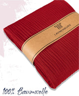 Premium Mousseline Sprei – 100% Katoen – Extra Zachte Katoenen Deken als Knuffeldeken, Bedsprei – Warme Woondeken in verschillende maten (Bordeaux) - LAYNENBURG
