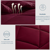 4 Seizoenen dekbed - all-seasons- quilt 300 gsm microvezel - Diverse maten - Bordeaux, WAVVE