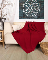 Premium Mousseline Sprei – 100% Katoen – Extra Zachte Katoenen Deken als Knuffeldeken, Bedsprei – Warme Woondeken in verschillende maten (Bordeaux) - LAYNENBURG