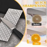 Diamant-slijpsteen set van 5 diamant messenslijpers 200/400/600/1000/2000# - inclusief honingraatstructuur en antislipmat Mumjooyi