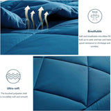4 Seizoenen dekbed - all-seasons- quilt 300 gsm microvezel - Diverse maten - Blauw, WAVVE