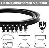 5 meter flexibele plafondgordijnrail - gebogen gordijnrail met montageaccessoires - Zwart Catime
