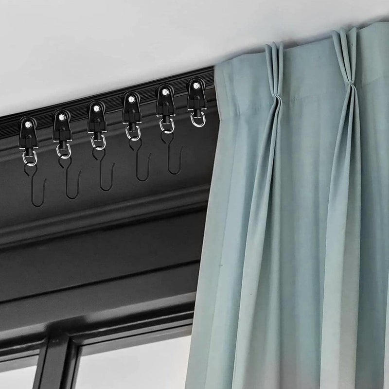 5 meter flexibele plafondgordijnrail - gebogen gordijnrail met montageaccessoires - Zwart Catime