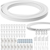 5 meter flexibele plafondgordijnrail - gebogen gordijnrail met montageaccessoires - Wit Catime