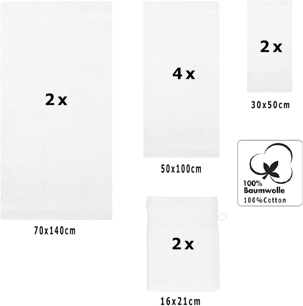 10-delige Premium Handdoekenset - Wit Betz