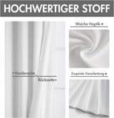 Set van 2 Witte gordijnen met Ringen voor woon- en slaapkamer - Diverse maten MIULEE