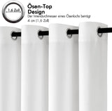 Set van 2 Witte gordijnen met Ringen voor woon- en slaapkamer - Diverse maten MIULEE