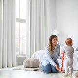 Set van 2 Witte gordijnen met Ringen voor woon- en slaapkamer - Diverse maten MIULEE