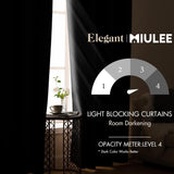 Set van 2 Zwarte gordijnen met Ringen voor woon- en slaapkamer - Diverse maten MIULEE