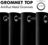 Set van 2 Zwarte gordijnen met Ringen voor woon- en slaapkamer - Diverse maten MIULEE