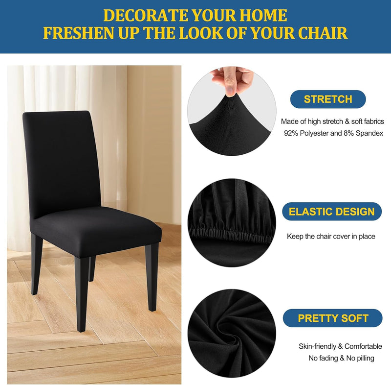 Elastische Stoelhoezen – Zwart Dioxide